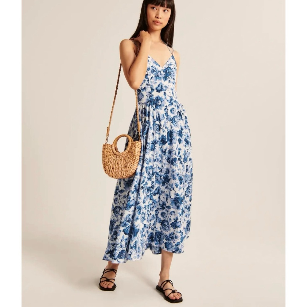 Floral Blue Maxi Dress